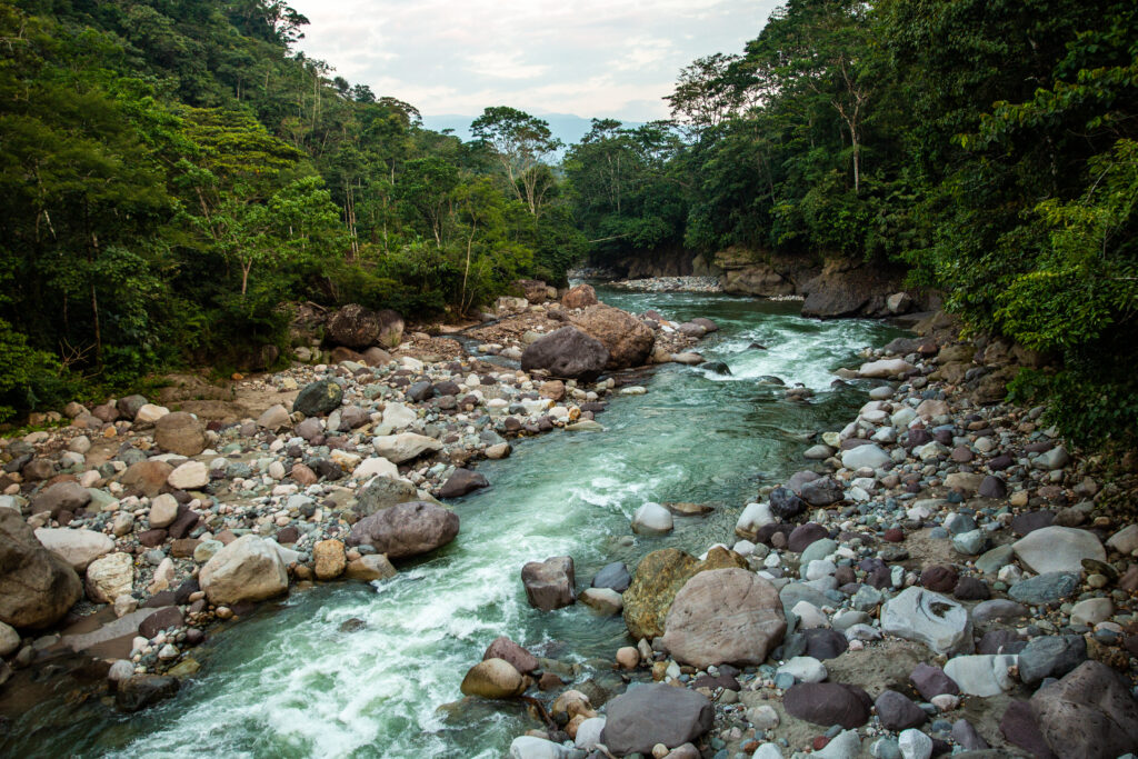 Close to the Libero Copper and Gold mining project, three important rivers pass through the area, the Mocoa (seen here), the Caquetá and the Putumayo rivers. All are tributaries of the Amazon River, so contamination of their waters would affect the entire Amazon region / credit: Antonio Cascio